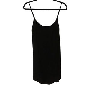 C’est Moi Satin Black Slip Dress